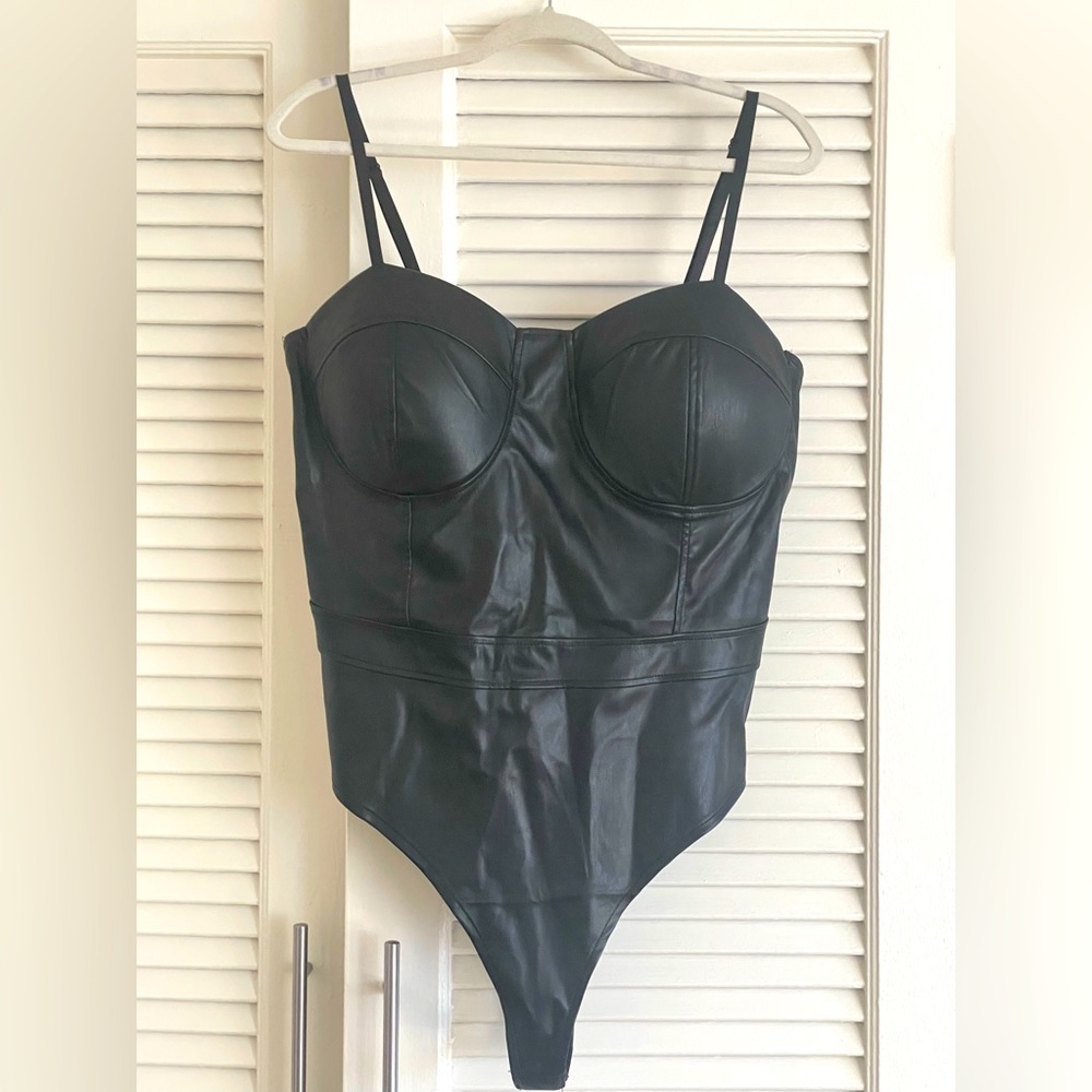 Faux Leather Bodysuit
